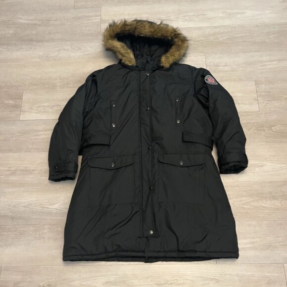 Vintage Rocawear Classic Arctic Blast Faux Fur Trim Hooded Parka Coat Size 3X - Picture 1 of 9